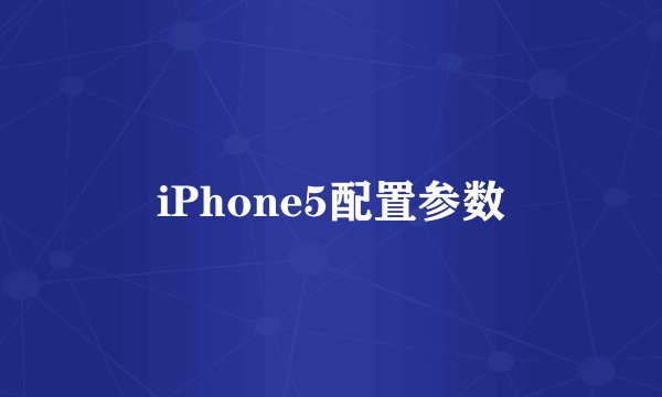 iPhone5配置参数