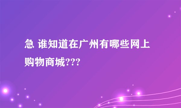 急 谁知道在广州有哪些网上购物商城???