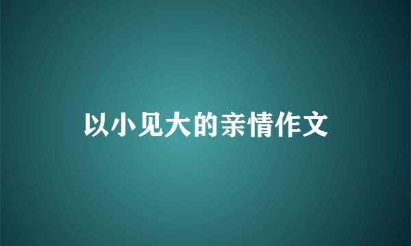 以小见大的亲情作文