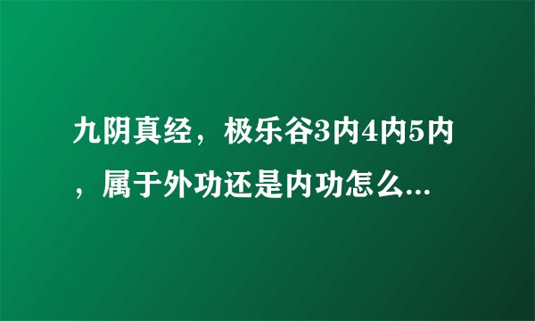 九阴真经，极乐谷3内4内5内，属于外功还是内功怎么样，本人现在君子，不想玩了，推荐个内功门派。无根