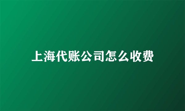 上海代账公司怎么收费