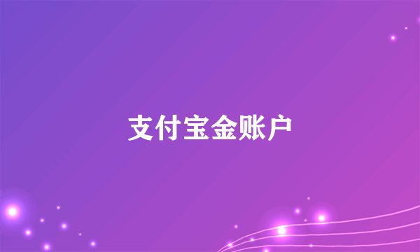 支付宝金账户