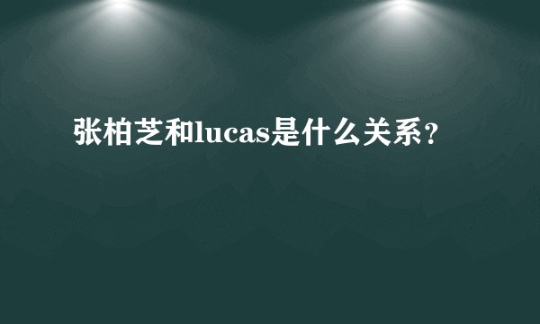 张柏芝和lucas是什么关系？