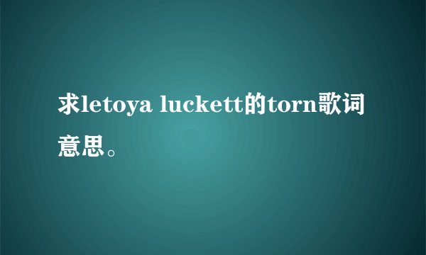 求letoya luckett的torn歌词意思。