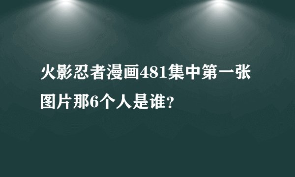火影忍者漫画481集中第一张图片那6个人是谁？