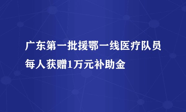 广东第一批援鄂一线医疗队员每人获赠1万元补助金