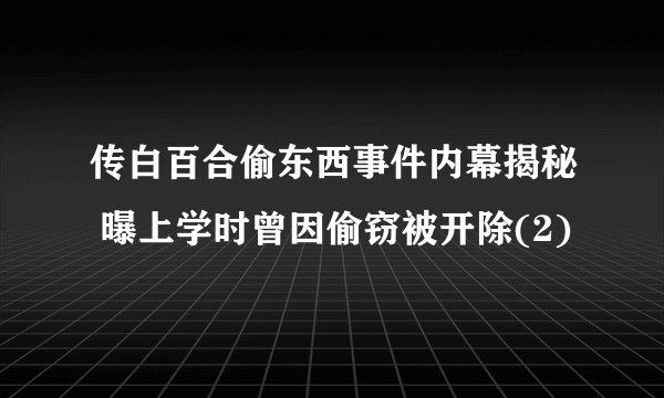 传白百合偷东西事件内幕揭秘 曝上学时曾因偷窃被开除(2)