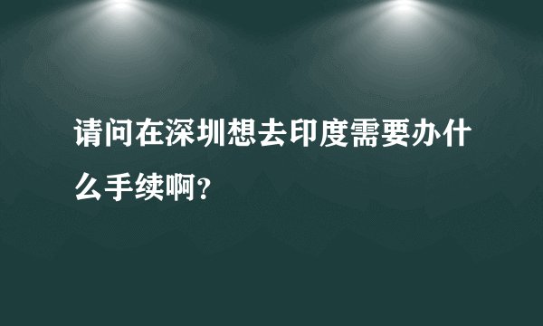 请问在深圳想去印度需要办什么手续啊？