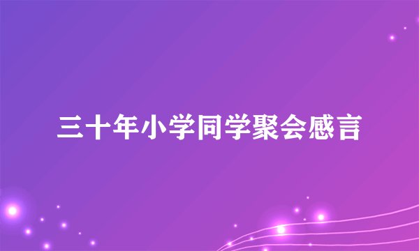 三十年小学同学聚会感言