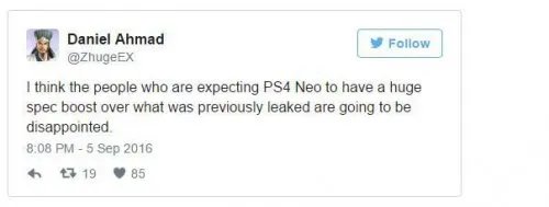 传PS4 Neo配置和之前泄露的一样 玩家要失望了