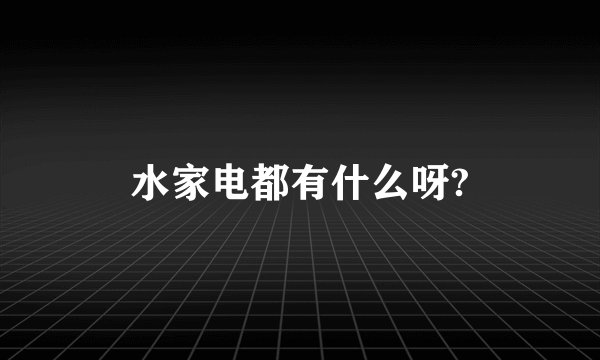 水家电都有什么呀?