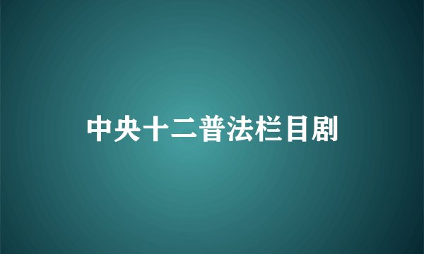 中央十二普法栏目剧