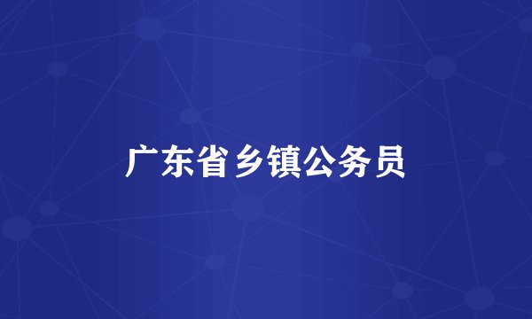 广东省乡镇公务员