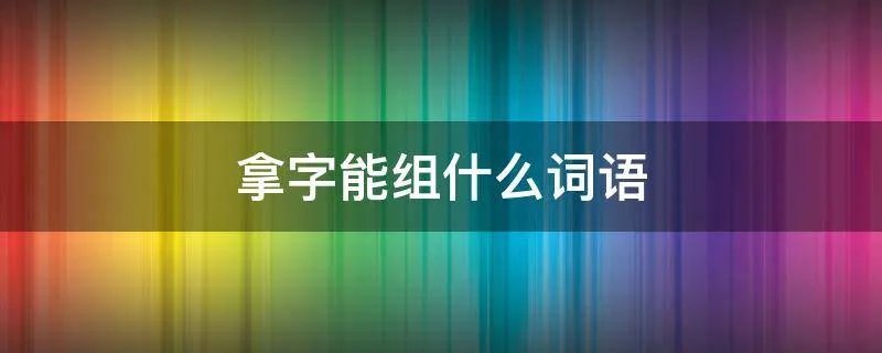 拿字能组什么词语