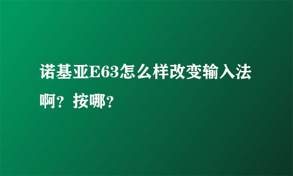 诺基亚E63怎么样改变输入法啊？按哪？