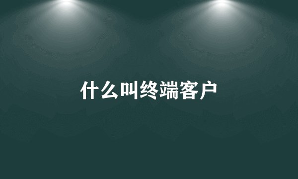 什么叫终端客户