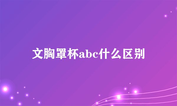 文胸罩杯abc什么区别