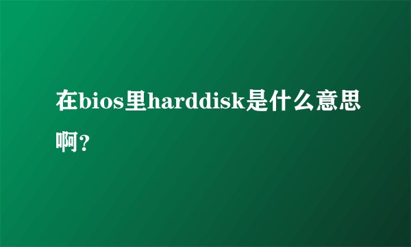 在bios里harddisk是什么意思啊？