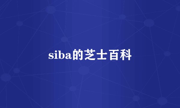 siba的芝士百科