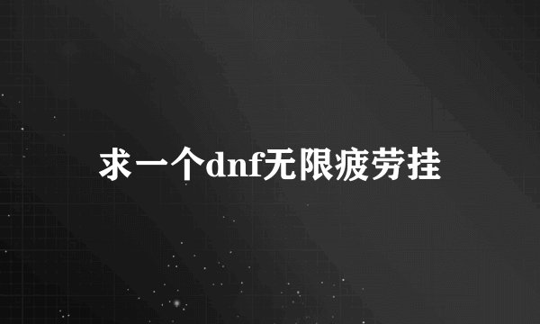 求一个dnf无限疲劳挂