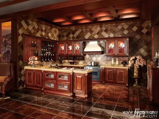 欧派橱柜效果图：18套欧式风格橱柜图片
