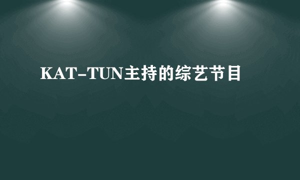 KAT-TUN主持的综艺节目