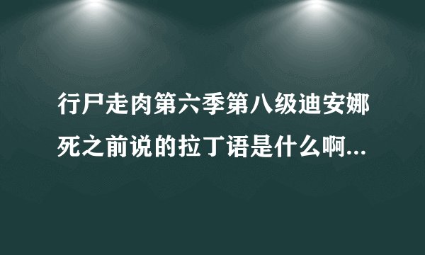 行尸走肉第六季第八级迪安娜死之前说的拉丁语是什么啊，可以带原文加翻译吗？