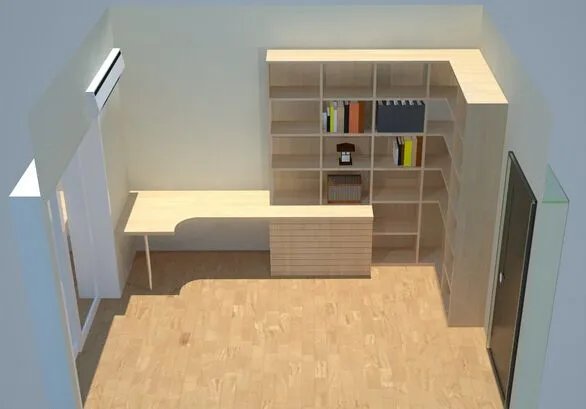 书柜电脑桌一体效果图欣赏 四款你不可错过的好设计