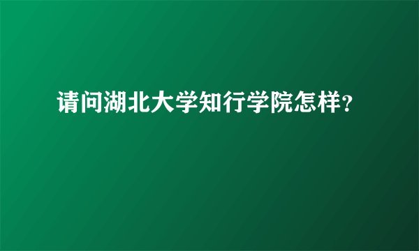 请问湖北大学知行学院怎样？