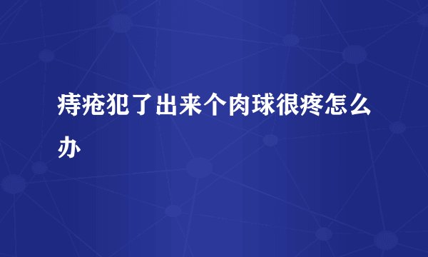 痔疮犯了出来个肉球很疼怎么办