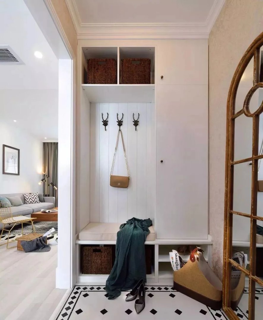 鞋柜+换鞋凳很美组合，进门再也不用站着换鞋了！