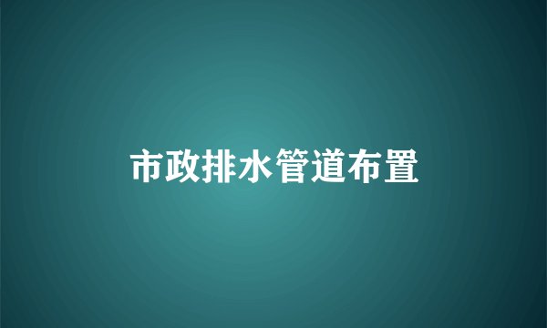 市政排水管道布置