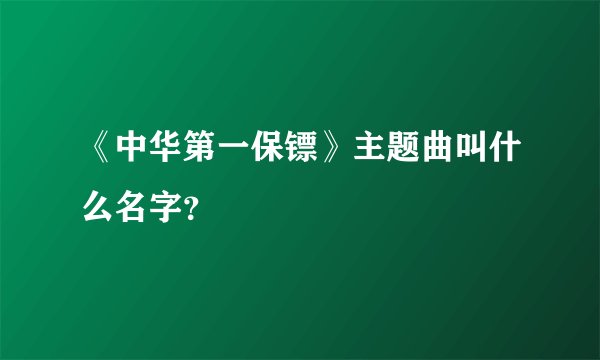 《中华第一保镖》主题曲叫什么名字？