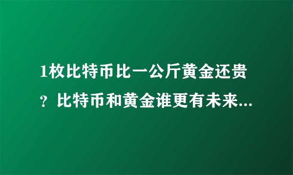 1枚比特币比一公斤黄金还贵？比特币和黄金谁更有未来投资潜力？