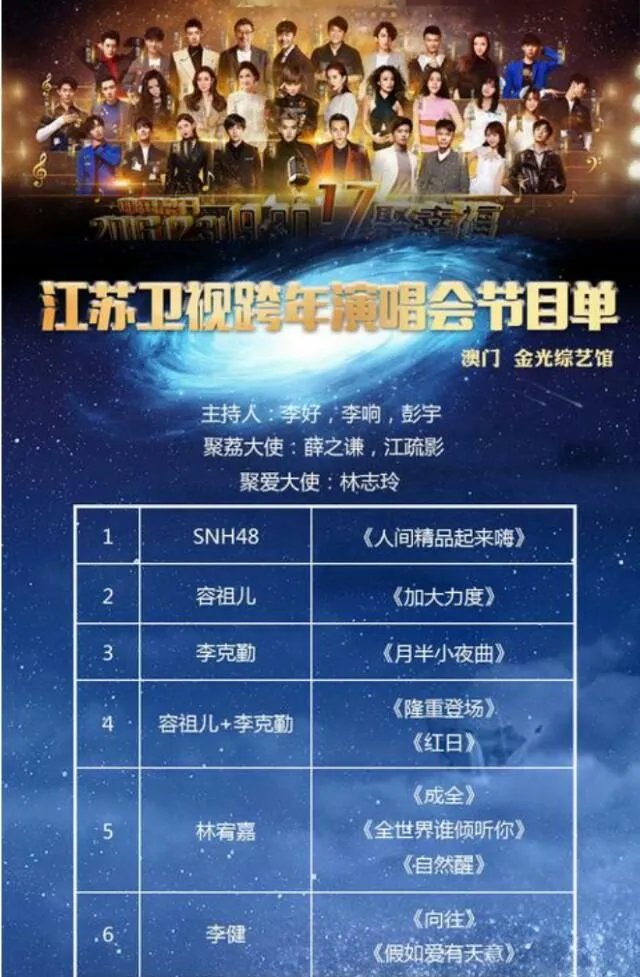 2017年跨年晚会，哪一台的阵容最值得期待？