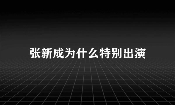 张新成为什么特别出演