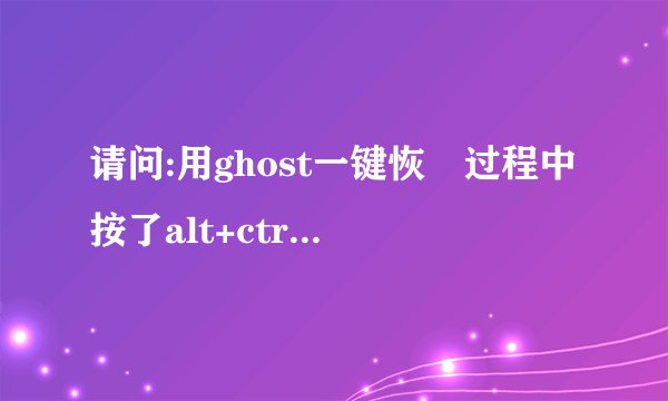 请问:用ghost一键恢復过程中按了alt+ctr+del结果重启后无法进入系统?