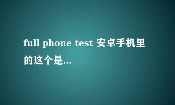 full phone test 安卓手机里的这个是什么意思
