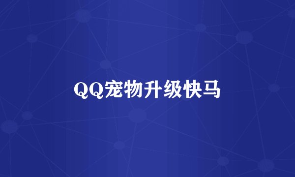 QQ宠物升级快马