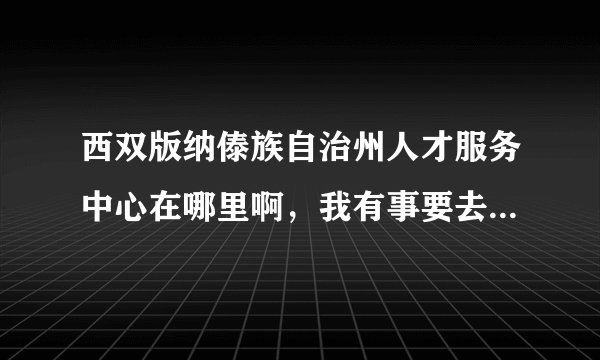 西双版纳傣族自治州人才服务中心在哪里啊，我有事要去这个地方