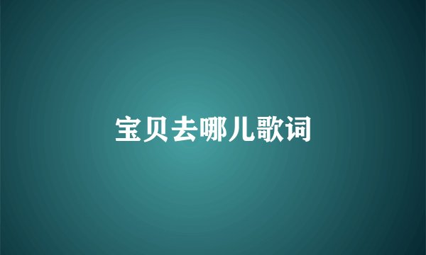 宝贝去哪儿歌词