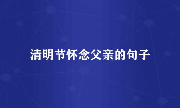 清明节怀念父亲的句子