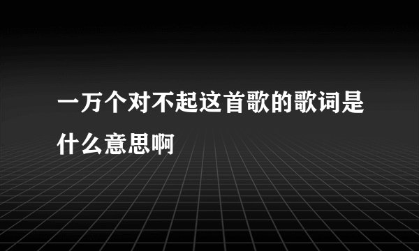 一万个对不起这首歌的歌词是什么意思啊