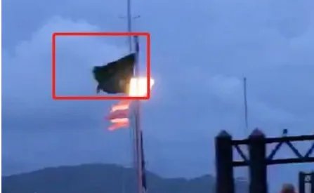 泰方如何回应事发日码头挂绿旗的质疑？