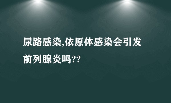 尿路感染,依原体感染会引发前列腺炎吗??