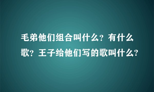 毛弟他们组合叫什么？有什么歌？王子给他们写的歌叫什么?