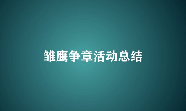 雏鹰争章活动总结