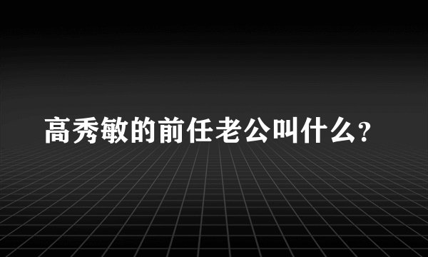 高秀敏的前任老公叫什么？