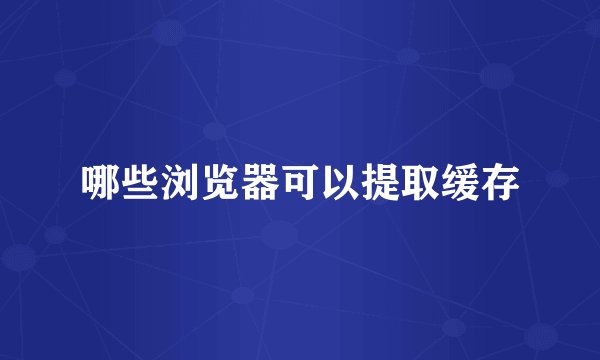 哪些浏览器可以提取缓存