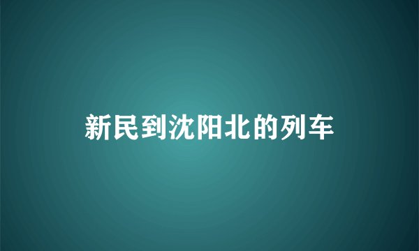 新民到沈阳北的列车